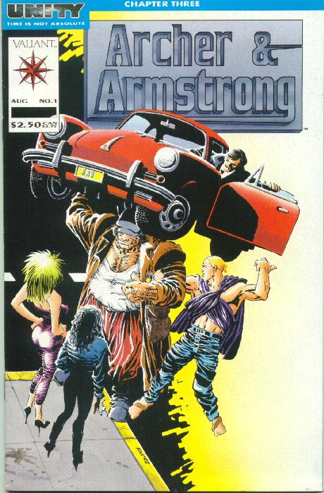 Cover to Archer and Armstrong #1 by Frank Miller